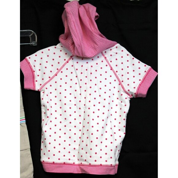 NEW 2008 Gymboree Tennis Match 2pc sz 4 Khaki Capris Hooded Shirt Dots Spring - Picture 10 of 11